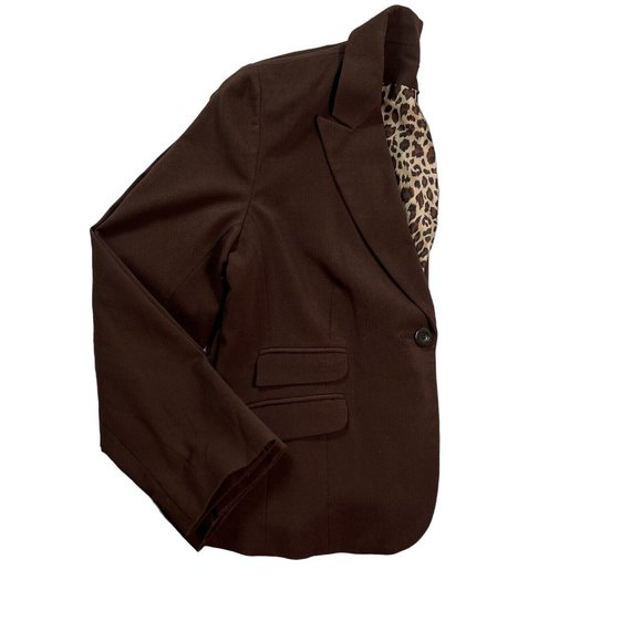 APT.9 Women's Long Sleeve Suit Jacket Flap Pockets One Button Close Brown 18 - Picture 4 of 10